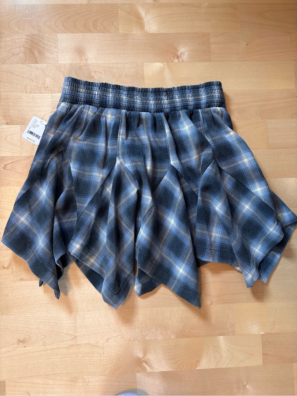 NWT Free People Women's Xia Plaid Handkerchief-Hem Mini Skirt Size Small - Picture 3 of 5